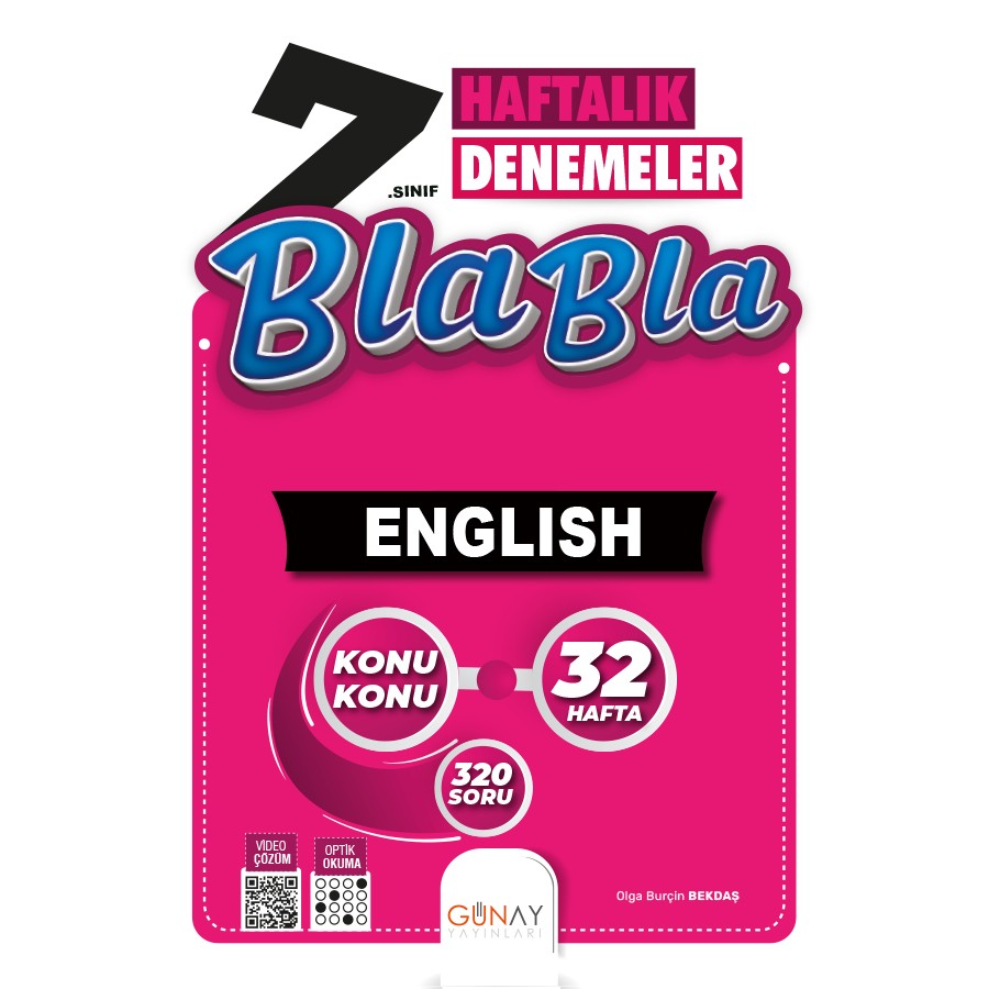 Günay 7.Sınıf 32 Haftalık Bla Bla İngilizce Denemeleri