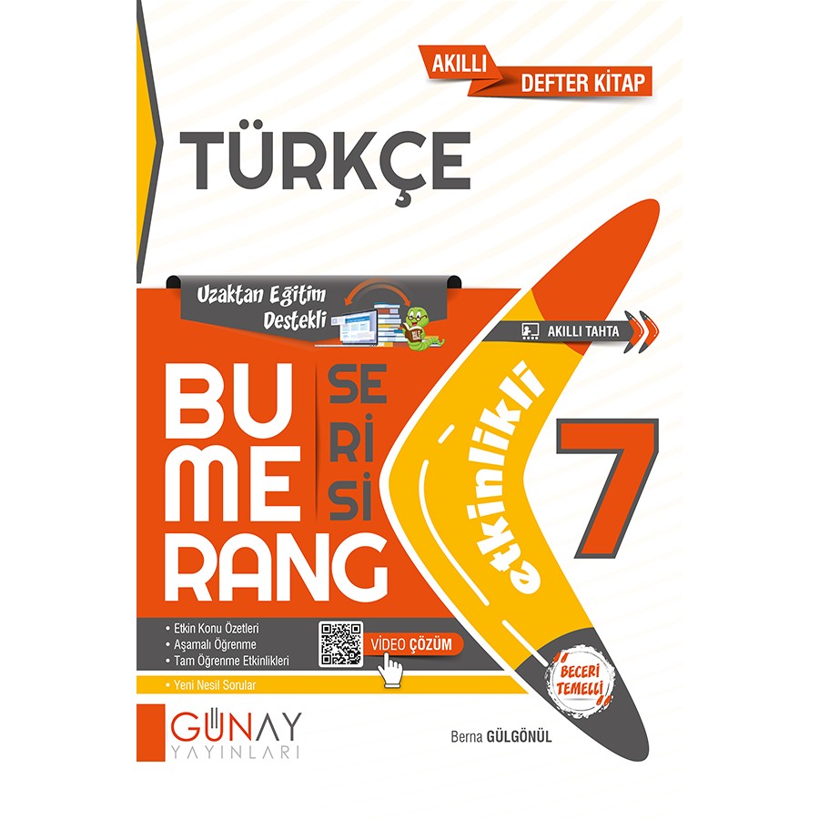 Günay 7.Sınıf Bumerang Türkçe Etkinlikli Akıllı Kitap Günay 7.Sınıf Bumerang Türkçe Etkinlikli Akıllı Kitap