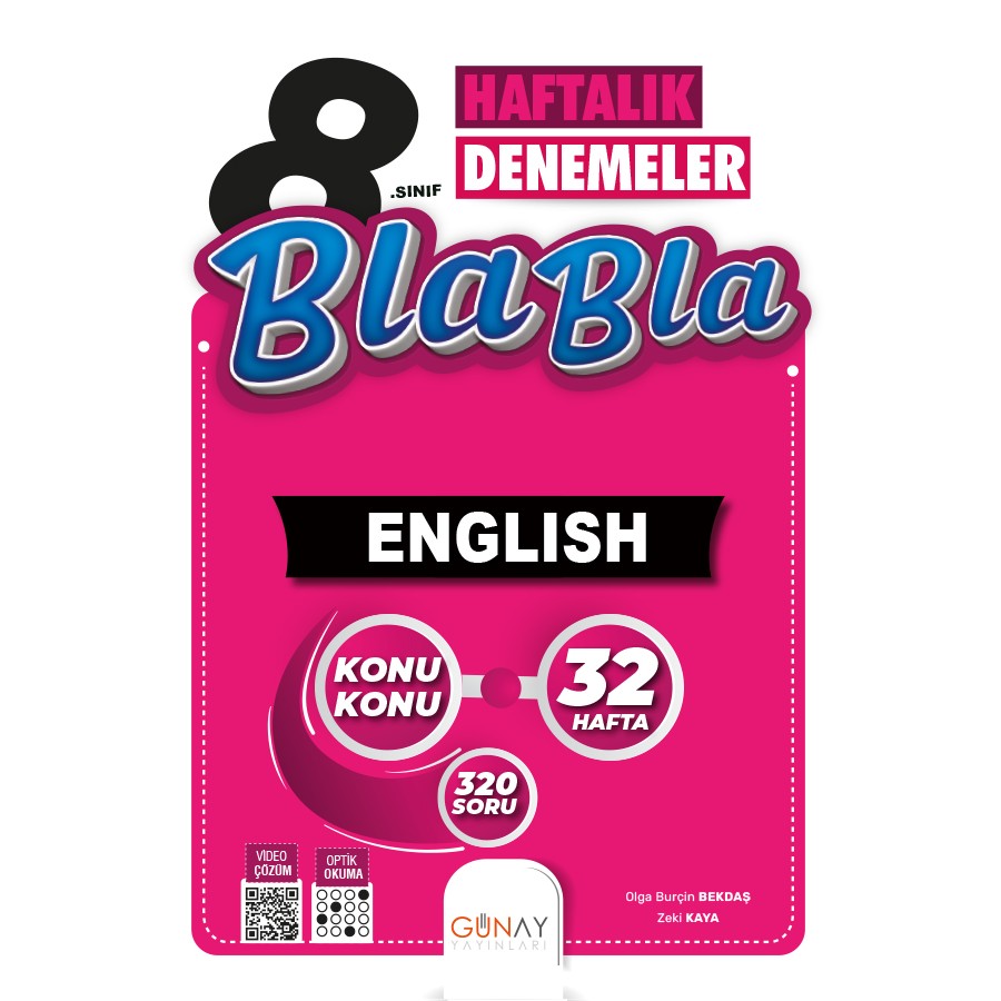 Günay 8.Sınıf 32 Haftalık Bla Bla İngilizce Denemeleri
