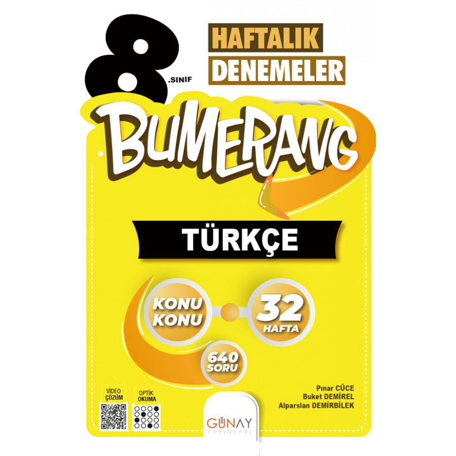 Günay 8.SINIF BUMERANG 32 HAFTALIK TÜRKÇE DENEMELERİ