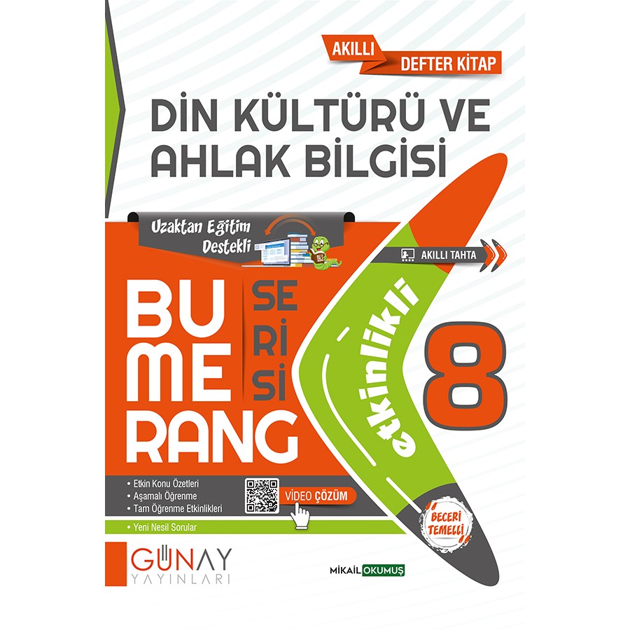 Günay 8.Sınıf Bumerang Din Kültürü ve Ahlak Bilgisi Etkinlikli Akıllı Kitap Günay 8.Sınıf Bumerang Din Kültürü ve Ahlak Bilgisi Etkinlikli Akıllı Kitap