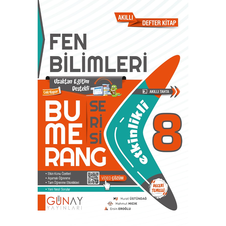 Günay 8.Sınıf Bumerang Fen Bilimleri Etkinlikli Akıllı Kitap Günay 8.Sınıf Bumerang Fen Bilimleri Etkinlikli Akıllı Kitap