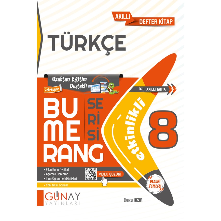 Günay 8. Sınıf Bumerang Türkçe Etkinlikli Akıllı Kitap