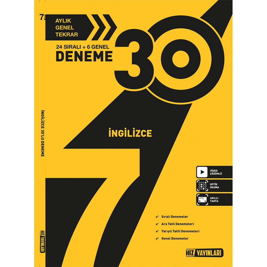 HIZ 7. Sınıf İngilizce 30'lu Deneme HIZ 7. Sınıf İngilizce 30'lu Deneme